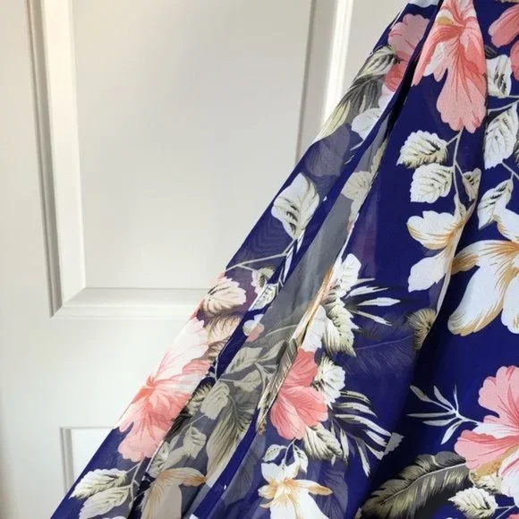 LULUS NWT BLUE & PINK FLORAL LOOSE FIT FLOWY DRESS - Picture 5 of 11